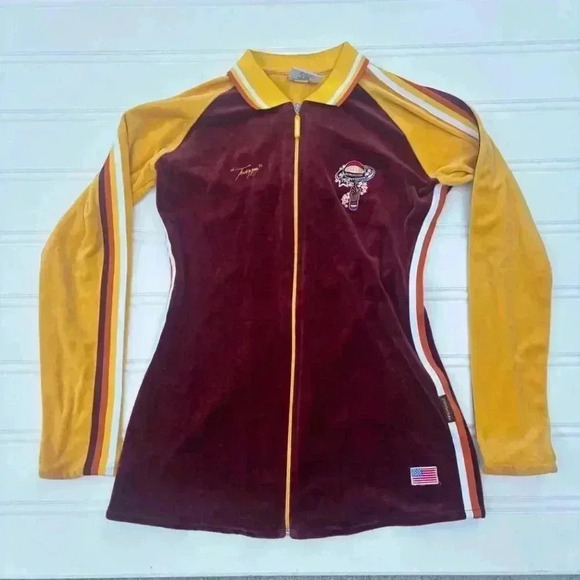 Vtg Harlem Globetrotters Twiggy Velour Platinum Fubu Top 90s y2k - Picture 2 of 12